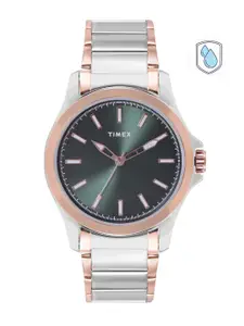 Timex Men Brass Dial & Stainless Steel Bracelet Style Straps Analogue Watch TWTG58SMU03