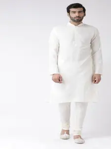 KISAH Mandarin Collar Pure Cotton Kurta with Churidar with Printed Nehru Jacket