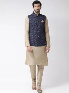 KISAH Mandarin Collar Kurta with Churidar & Nehru Jacket