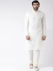 KISAH Mandarin Collar Pure Cotton Kurta with Churidar & Nehru Jacket