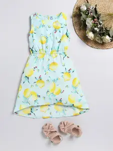 YK High-Low Floral Print Fit & Flare Dress