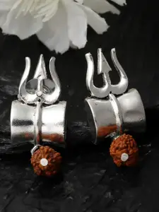 PANASH Silver-Plated Contemporary Studs Earrings