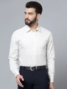 Cantabil Grid Tattersall Checks Cotton Formal Shirt
