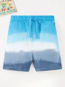 Ed-a-Mamma Boys Tie -Dye Ombre Mid-Rise Cotton Shorts