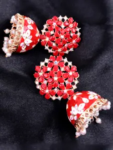 Krelin Artificial Stone Studded Jhumka Earrings