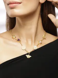 Rubans Brass Gold-Plated Necklace