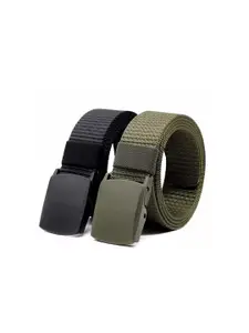 Kastner Men Set Of 2 Canvas Textured Wide Belt