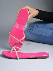 Shoetopia Women Embellished Open One Toe Flats