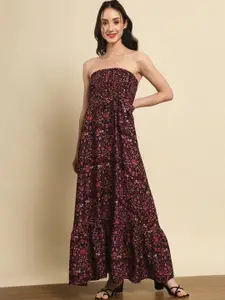 Trend Arrest Floral Printed Strapless Fit & Flare Maxi Dress