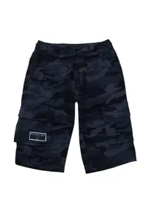 Gini and Jony Boys Camouflage Printed Mid Rise Cotton Cargo Shorts