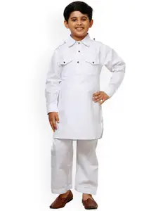 Pro-Ethic STYLE DEVELOPER Boys Shirt Collar Pathani Kurta With Pyjamas