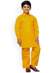 Pro-Ethic STYLE DEVELOPER Boys Shirt Collar Pathani Kurta With Pyjamas
