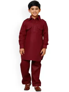 Pro-Ethic STYLE DEVELOPER Boys Shirt Collar Pathani Kurta With Pyjamas