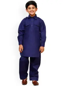 Pro-Ethic STYLE DEVELOPER Boys Shirt Collar Pathani Kurta With Pyjamas