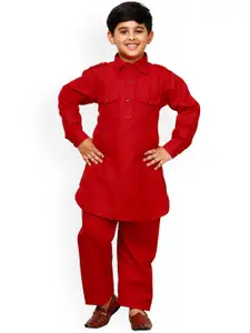 Pro-Ethic STYLE DEVELOPER Boys Shirt Collar Pathani Kurta With Pyjamas