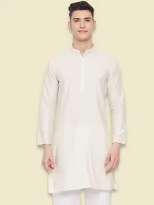 Vastraa Fusion Mandarin Collar Cotton Straight Kurta