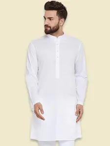 Vastraa Fusion Mandarin Collar Cotton Straight Kurta