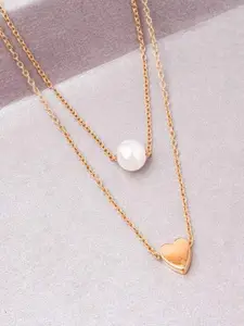 Jewels Galaxy Brass Gold-Plated Layered Necklace