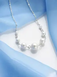 Jewels Galaxy Silver-Plated Necklace