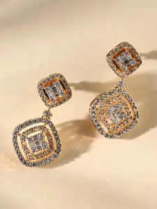 XPNSV Gold-Plated Contemporary Drop Earrings