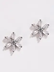XPNSV Silver-Plated Contemporary Studs Earrings