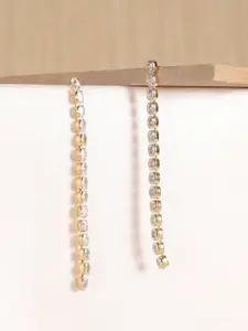 XPNSV Gold-Plated Contemporary Drop Earrings