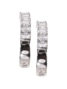 XPNSV Silver-Plated Circular Hoop Earrings