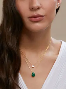 MINUTIAE Brass Gold-Plated Layered Necklace