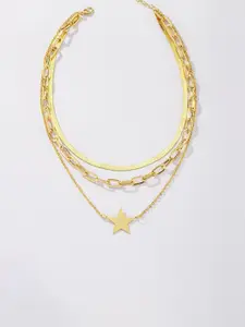 Jewels Galaxy Gold-Plated Layered Necklace