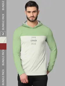 BULLMER Pack Of 2 Typography Printed Cotton T-shirt