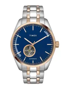 Timex Men Skeleton Dial & Stainless Steel Bracelet Style Straps Analogue Watch TWEG17506
