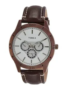 Timex Men Textured Dial & Stainless Steel Straps Analogue Watch TW000U916