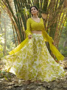 SCAKHI Embellished Beads and Stones Ready to Wear Lehenga & Blouse With Dupatta