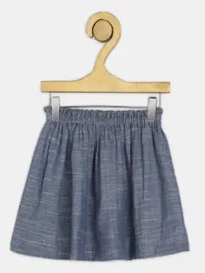 Ka-mee Girls Printed Pure Cotton Knee Length Flared Skirt