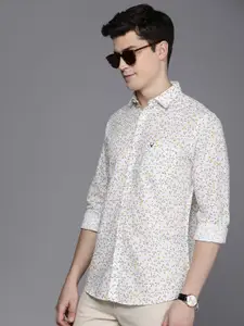 Allen Solly Slim Fit Floral Printed Cotton Linen Casual Shirt