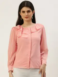 AND Ruffles Detailed Cuffed Sleeves Top