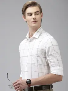 Arrow Men Pure Cotton Original Slim Fit Windowpane Checks Opaque Casual Shirt