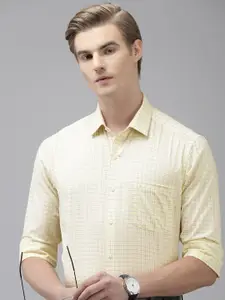 Arrow Men Pure Cotton Original Slim Fit Grid Tattersall Checks Opaque Casual Shirt