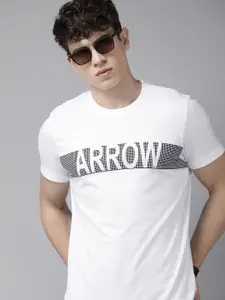 Arrow Men Typography Printed Pure Cotton T-shirt