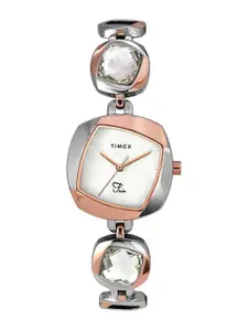 Timex Women Brass Embellished Dial & Bracelet Style Straps Analogue Watch TWEL15002