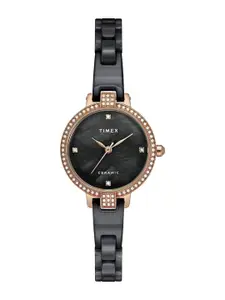 Timex Women Mother of Pearl Dial & Stainless Steel Bracelet Style Straps Analogue Watch TWEL15703