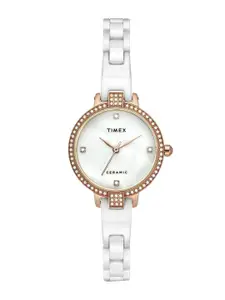 Timex Women Embellished Dial & Stainless Steel Bracelet Style Analogue Watch TWEL15700