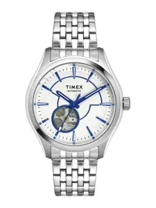 Timex Men Textured Dial & Stainless Steel Bracelet Style Straps Analogue Watch TWEG21000