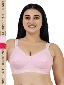 LADYLAND Pack Of 2 Assorted Non Padded Full Coverage All Day Comfort Cotton T-shirt Bra