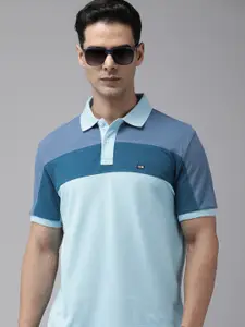 Arrow Colourblocked Polo Collar Pure Cotton T-shirt