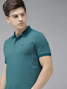 Arrow Geometric Printed Polo Collar Pure Cotton T-shirt