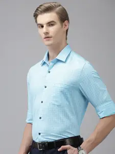 Arrow Men Pure Cotton Original Slim Fit Grid Tattersall Checks Opaque Formal Shirt