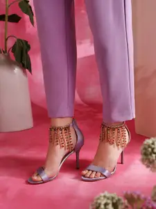 Saint G Embellished Genuine Leather Stiletto Heels