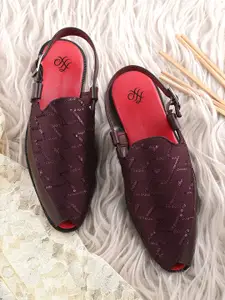 House of Pataudi Men Embroidered Casual Comfort Sandal