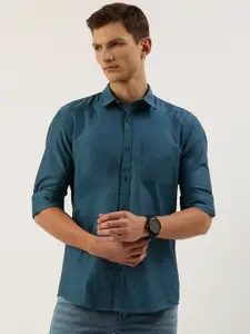 Peter England Men Slim Fit Opaque Casual Shirt